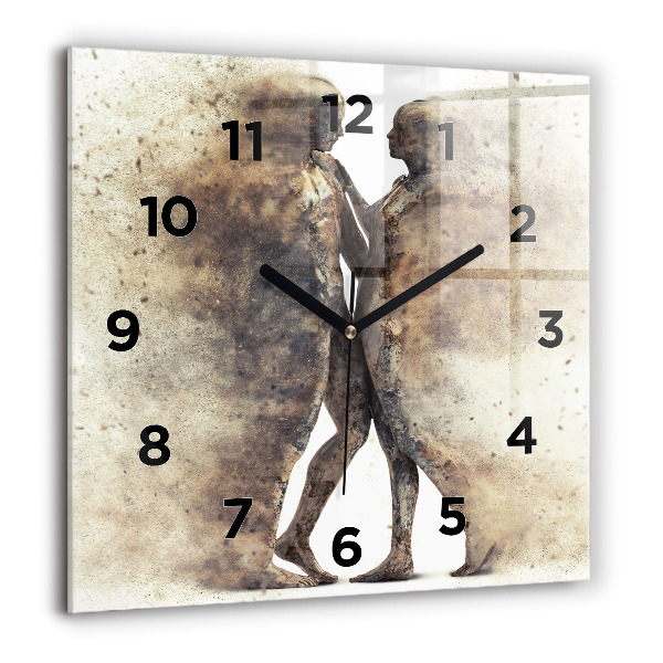 Square wall clock Abstract people sand