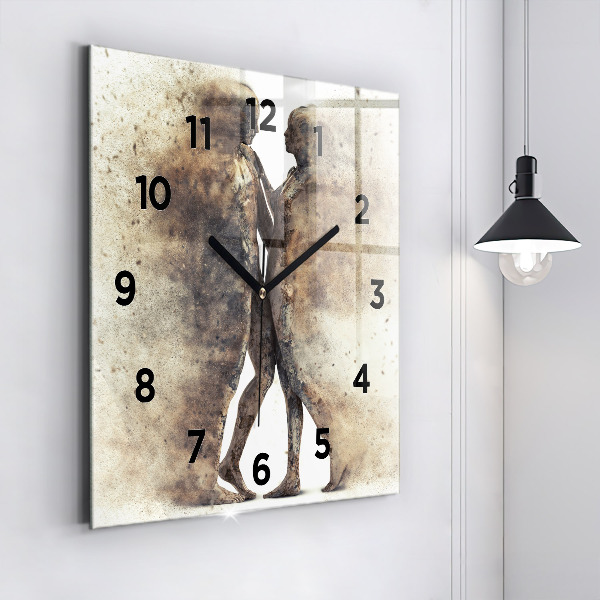 Square wall clock Abstract people sand