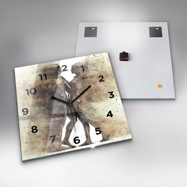 Square wall clock Abstract people sand