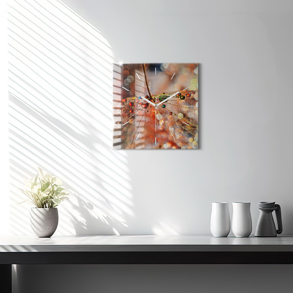 Square wall clock Dandelion with dew