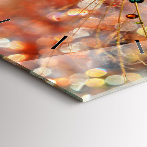 Square wall clock Dandelion with dew