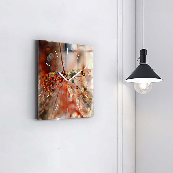 Square wall clock Dandelion with dew