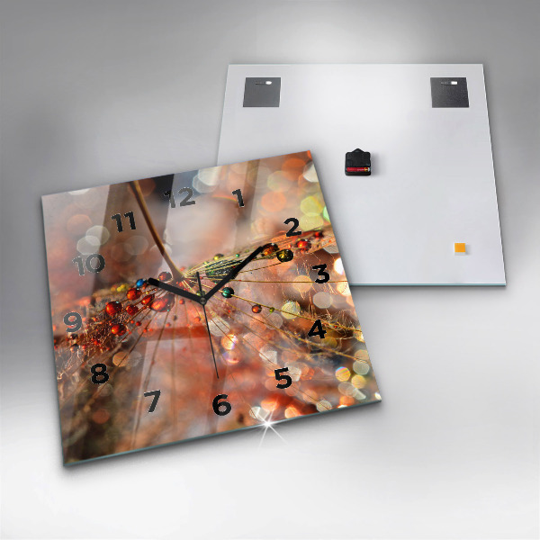 Square wall clock Dandelion with dew