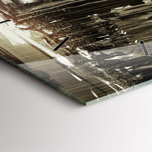 Square wall clock Woman on a rainy night