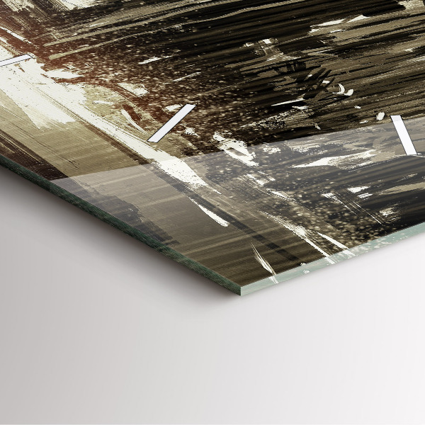 Square wall clock Woman on a rainy night