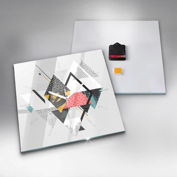 Square wall clock Geometric pattern