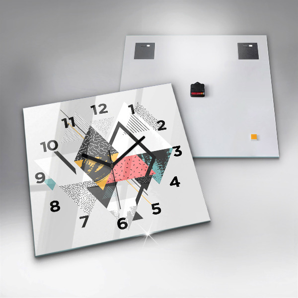 Square wall clock Geometric pattern