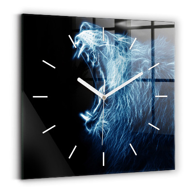 Square wall clock Wild lion