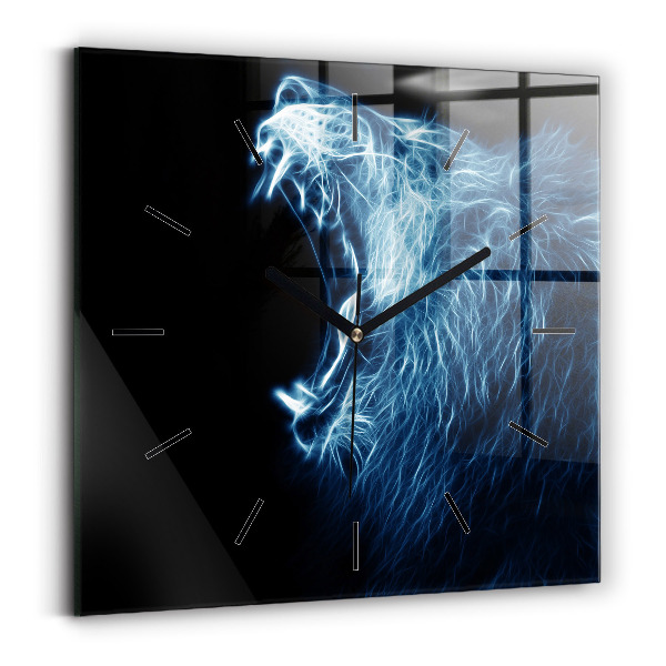 Square wall clock Wild lion