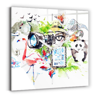 Square wall clock Zoologist
