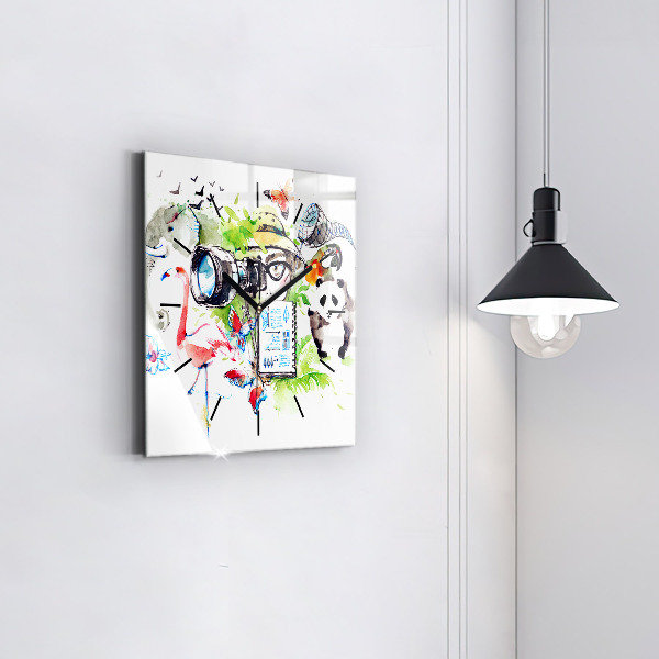 Square wall clock Zoologist