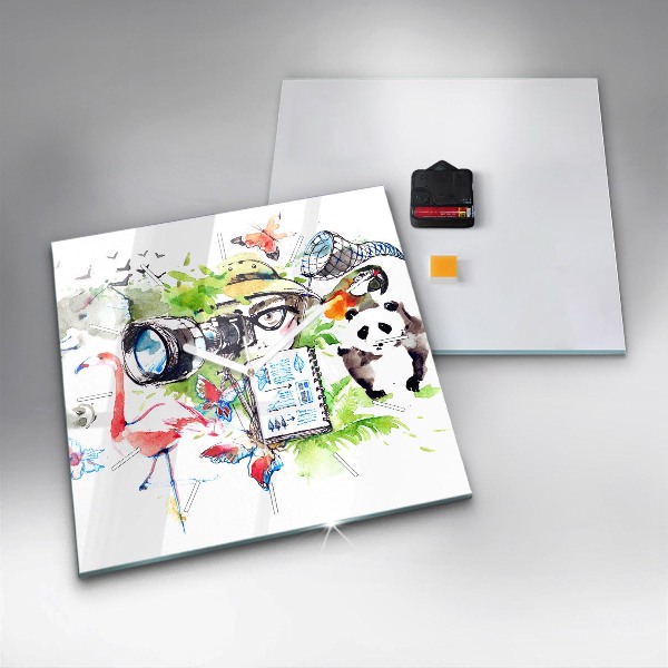 Square wall clock Zoologist