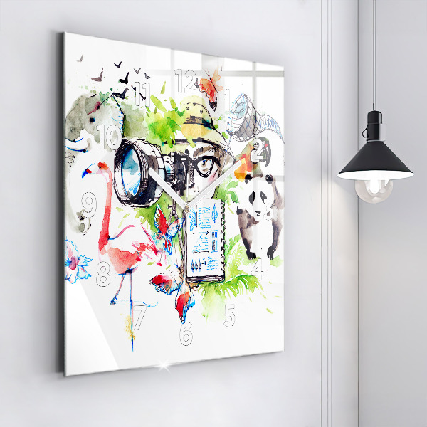 Square wall clock Zoologist