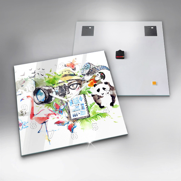 Square wall clock Zoologist