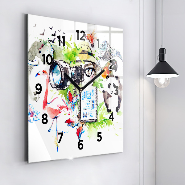 Square wall clock Zoologist