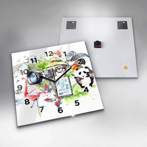 Square wall clock Zoologist