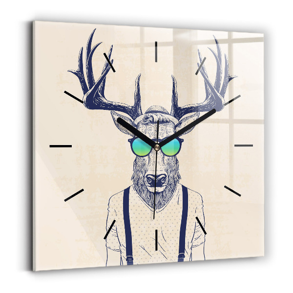 Square wall clock Abstract deer