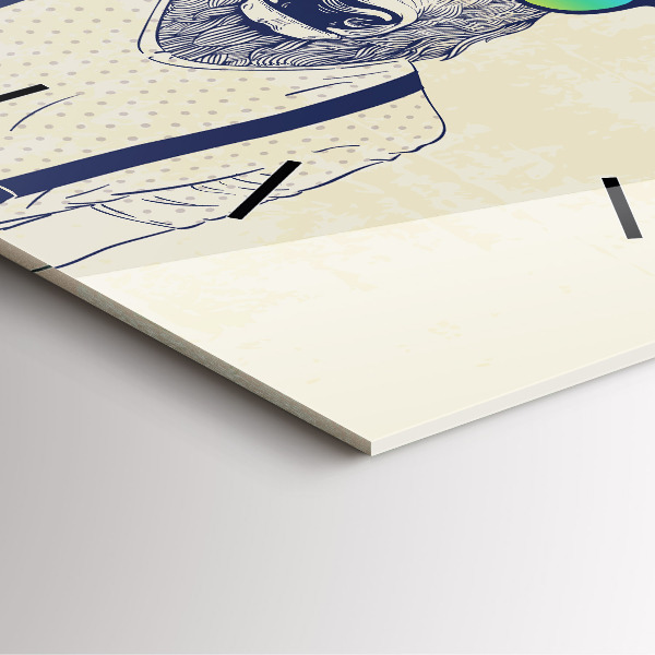 Square wall clock Abstract deer