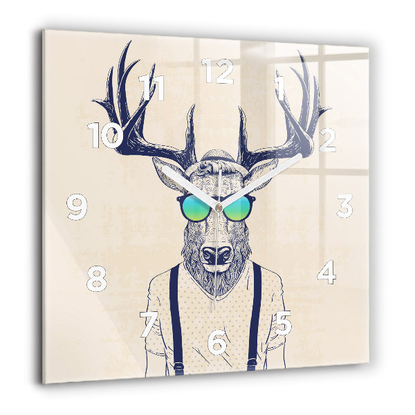 Square wall clock Abstract deer