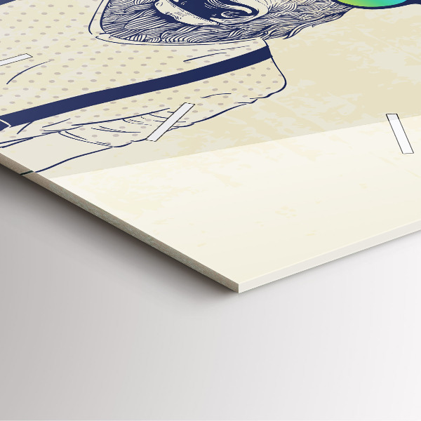 Square wall clock Abstract deer