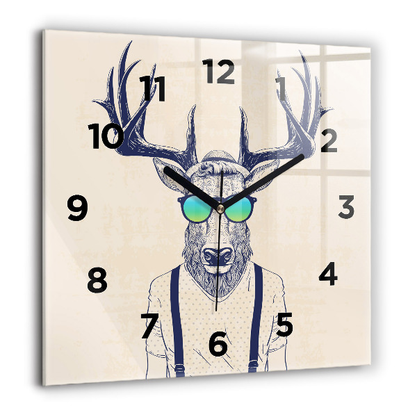 Square wall clock Abstract deer