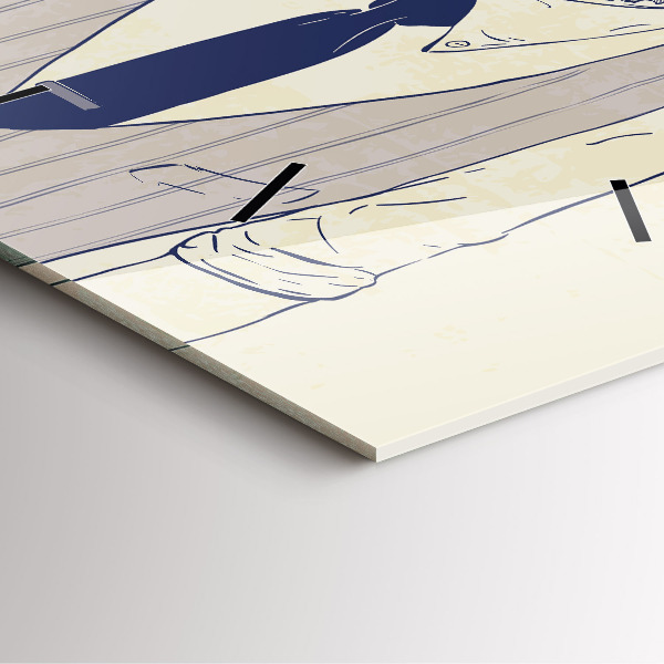 Square wall clock Man with a beard