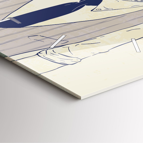 Square wall clock Man with a beard