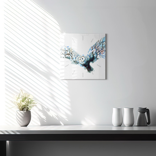 Square wall clock Freedom and nature of birds