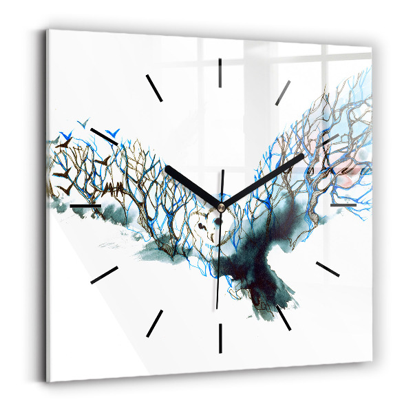 Square wall clock Freedom and nature of birds