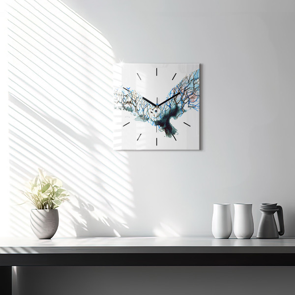 Square wall clock Freedom and nature of birds