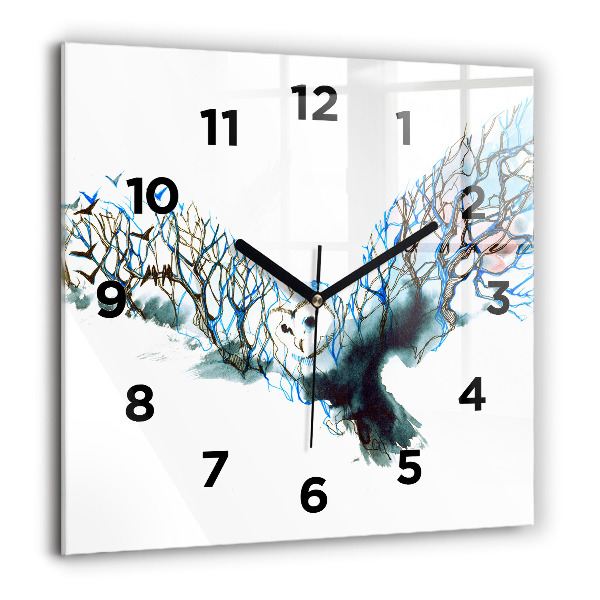 Square wall clock Freedom and nature of birds