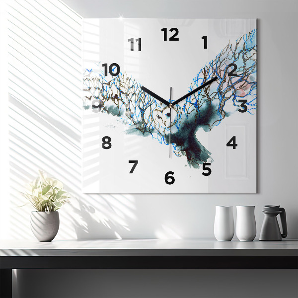 Square wall clock Freedom and nature of birds