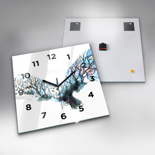 Square wall clock Freedom and nature of birds