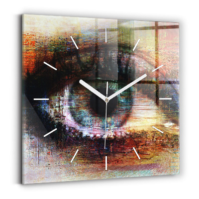 Square wall clock Street Art Eye