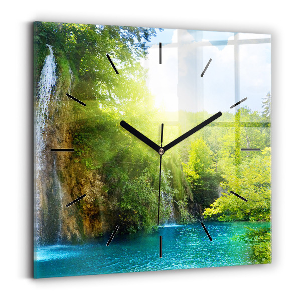 Square wall clock Lagoon Landscape