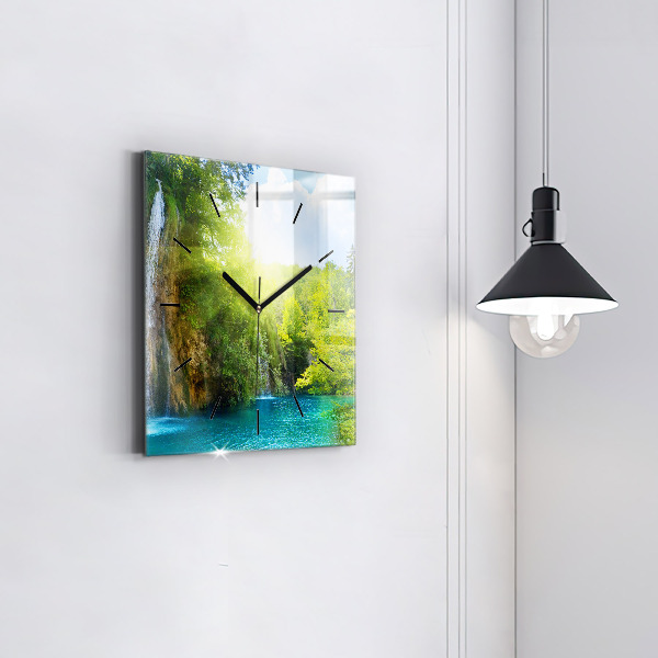 Square wall clock Lagoon Landscape