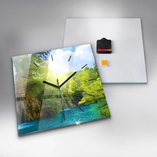 Square wall clock Lagoon Landscape