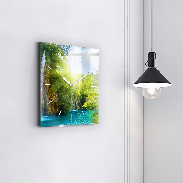 Square wall clock Lagoon Landscape
