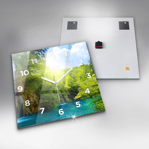 Square wall clock Lagoon Landscape