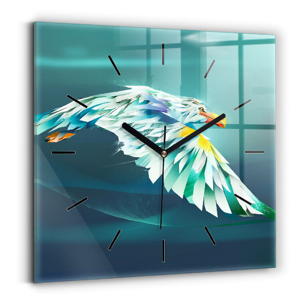 Square wall clock Image of a flying eagle