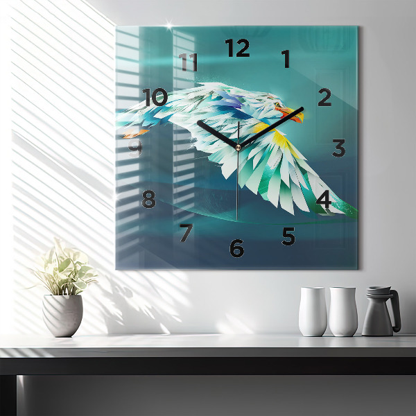 Square wall clock Image of a flying eagle