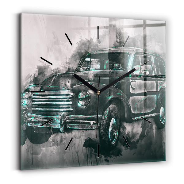 Square wall clock Old School Car