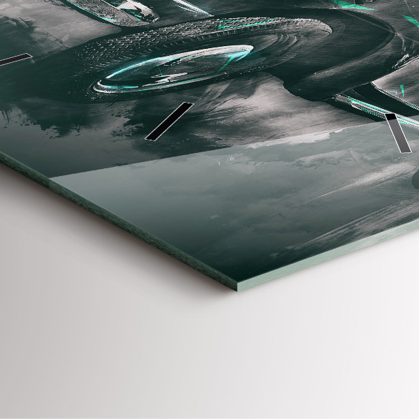 Square wall clock Old School Car