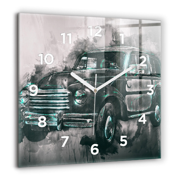 Square wall clock Old School Car