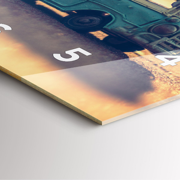 Square wall clock Camper on the beach