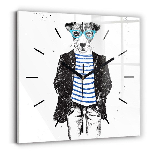 Square wall clock A dog in a human body