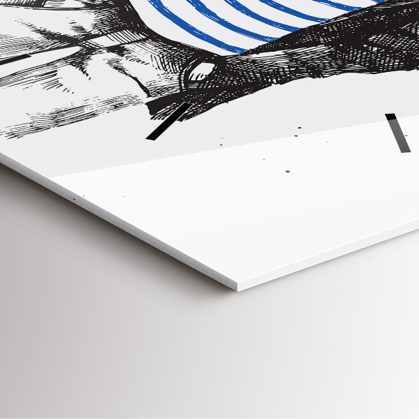 Square wall clock A dog in a human body