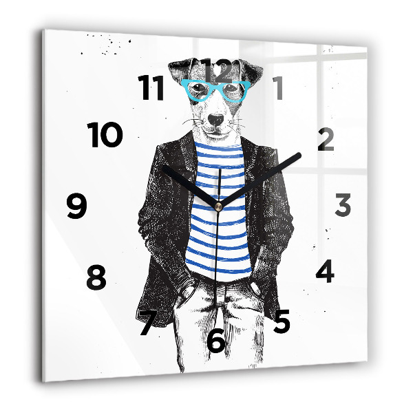 Square wall clock A dog in a human body