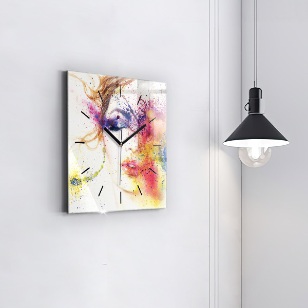 Square wall clock Portrait of a Mysterious Woman