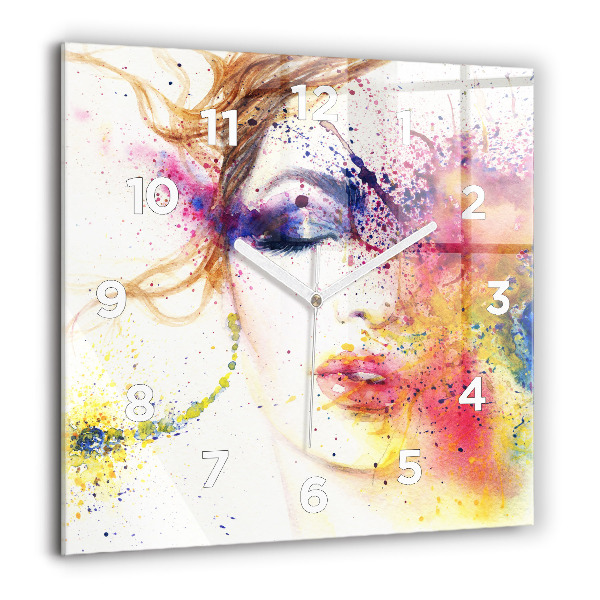 Square wall clock Portrait of a Mysterious Woman
